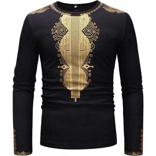 Men Dashiki African Tribal T Shirt 2020 Brand Slim Fit Long Sleeve Men African Clothes Hip Hop Streetwear Casual Tee Shirt Homme
