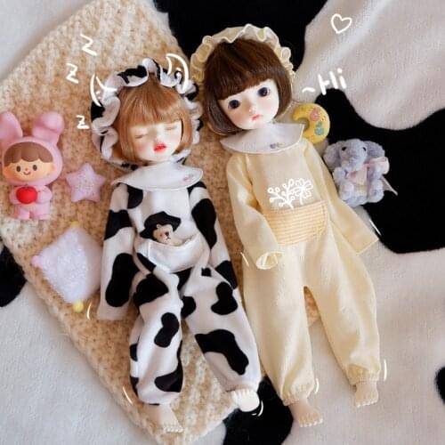 BJD 1/6 baby clothes baby cow crawling suit baby clothes pajamas 1/6 Yosd doll clothes Doll accessories