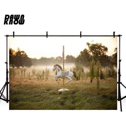 DAWNKNOW Merry-go-round Photography Background Photographic Backdrops Wedding Children Photo Studio Fashion Photocall lv1378
