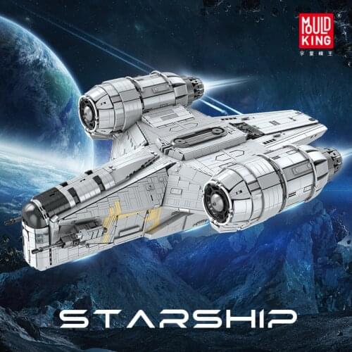 MOULD KING 21023 Star Plan Wars The Razor Starship Crest MOC Building Blocks Assembly Bricks Kids DIY Toys Birthday Gifts