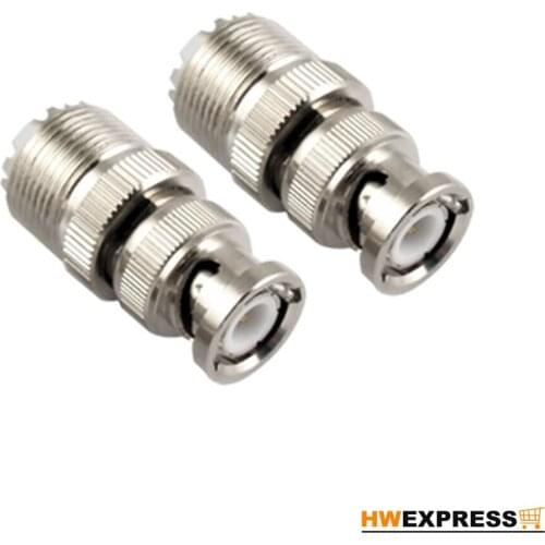 HWEXPRESS Hot 2 Pcs BNC Male Plug to UHF SO239 Female RF Coaxial RF Connector