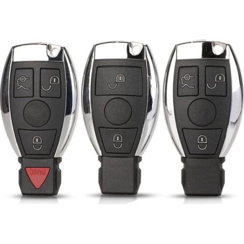 Jingyuqin BGA Style 3 Buttons For Mercedes Key For BENZ E S REMOTE SHELL CHROME CASE S SL ML SLK CLK Holder Key cover