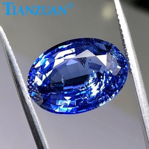 Oval shape thailand cut Imitating Cornflower blue sapphire stone with inculsions vs si clarity syntheti c loose stone