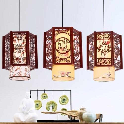 Chinese classical wooden single head Pendant Light high grade solid wood corridor aisle lamps like sheepskin porch balcony ZS41