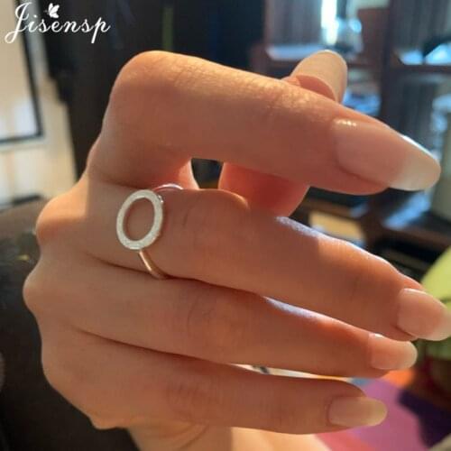 Trendy Korea Finger Rings Silver Color Simple Round Ring for Women Girls Geometry Adjustable Charm Rings Fashion Jewelry Gift
