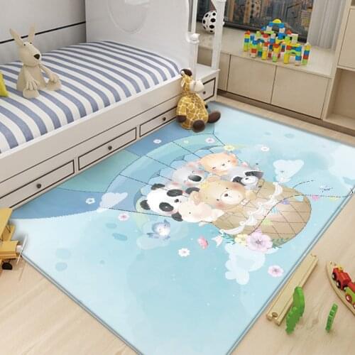 Tapis Hot Balloon Blue Car Animal Non-Slip Children Flannel Carpet Baby Hand Print Carpet Baby Play Mat Fashion Children Carpet