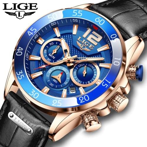 LIGE Top Brand Mens Watches 2021 Fashion Watch For Men Quartz Clock Man Casual Military Waterproof Wrist Watch Relogio Masculino