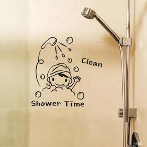 Cartoon Tooth Brush Your Teeth Shower Room Vinyl Sticker Murals Wall Decor