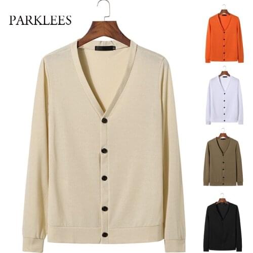 Solid Cardigan Sweater Japan Style Men Clothing Single Breasted Preppy Style Sweater Couple Knitted Casual Long Sleeve Mens Coat