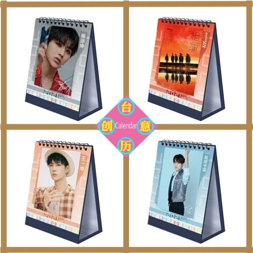 Star Anime Desk Calendar Wholesale New In 2021 Xiao Zhan Wang Yibo Youth League TF BOYS Peripheral Desktop Decoration Calendar