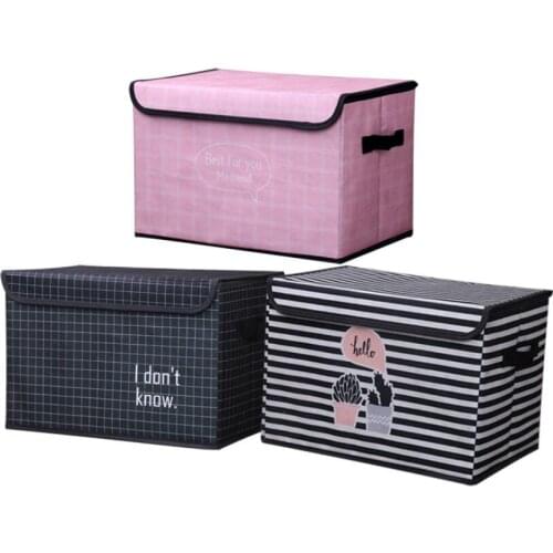 New Covered Desk Storage Box Non-woven fabric Storage Organizer clothes Storage Basket Cosmetic Case Kids Toys Storage Bucket
