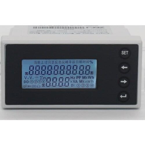 Single phase DC Multi-function power Meter LCDV A V W KWH panel meter with RS485 DC 0-600V