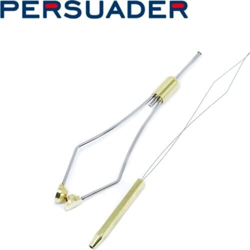 Persuader 2pcs/set fly tying standard bobbin holder &threading threader tool economical fly fishing tools made of premier steel
