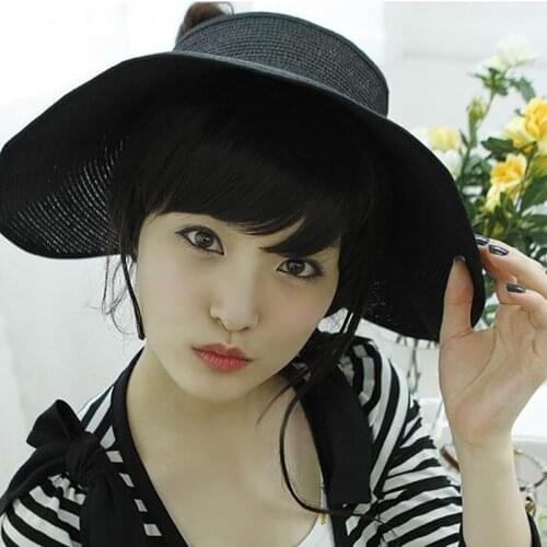 2020 Women Sunscreen Hat Beach Cap Sunbonnet Visor Straw Hat Female Summer Sunscreen Folding Big Sun Hat For Girl Beach Hat