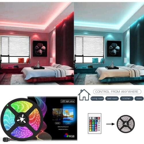 LED Strip Light USB 5050SMD DC 12V Flexible LED Lamp Tape Ribbon RGB 1M 2M 3M 4M 5M TV Desktop Screen BackLight Diode Tape