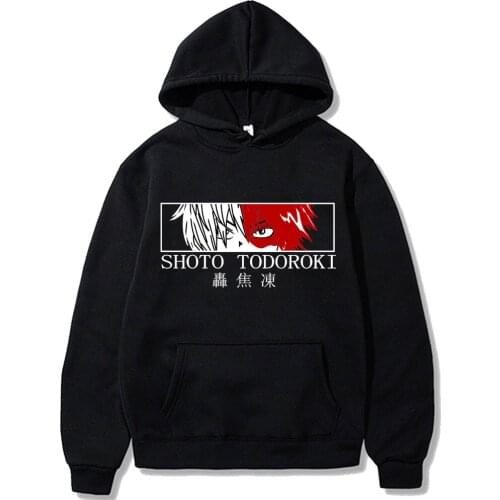 Japan Anime Boku No Hero Academia Print Men Hoodies Sweatshirt Shoto Todoroki Streetwear Hip Hop Pullover Tops