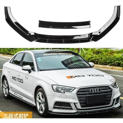 High Quality 4PCS ABS PAINT CARBON FIBER FRONT BUMPER SPOILER LIP SPLITTERS WIND KNFE COVER For Audi A3 S3 RS3 Sline 2017-2020