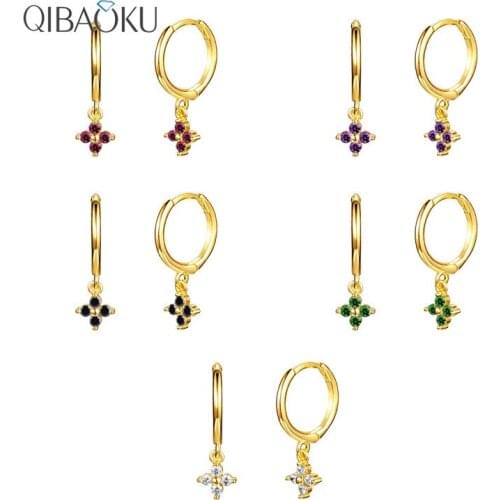 925 Sterling Silver Classic Round Silver Hoop Earrings Authentic Clear Zircon Circle Earrings For Women Fashion Jewelry