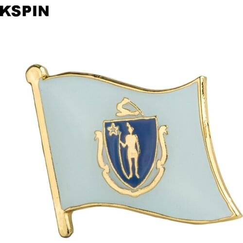 U.S.A Massachusetts State Badges flag badge flag lapal pin on backpack pins for clothes 10pcs XY0193