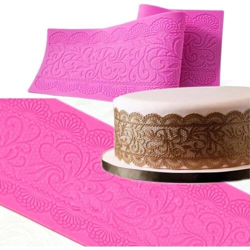25 Pcs Silicone Mold Cake Lace Mats Mold Silicone Lace Mat Fondant Cake Decorating Tools Wedding Flower Embossing Mould Bakery
