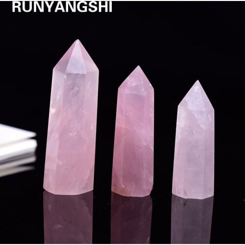 4-7cm 1pcs Natural Rose quartz crystal point mineral ornament Magic stone house decoration office decoration