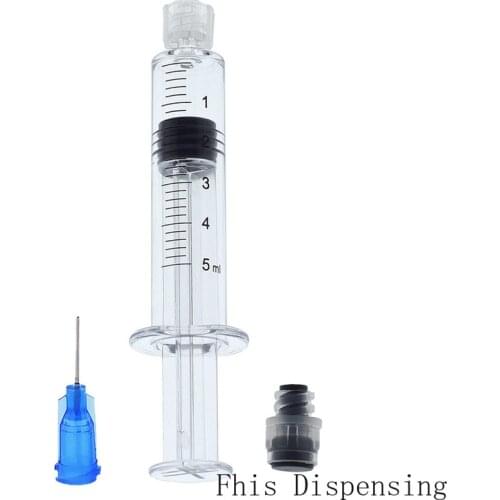 5ml Luer Lock Syringe (Gray Piston) with 22G Needle Reusable Pack of 2
