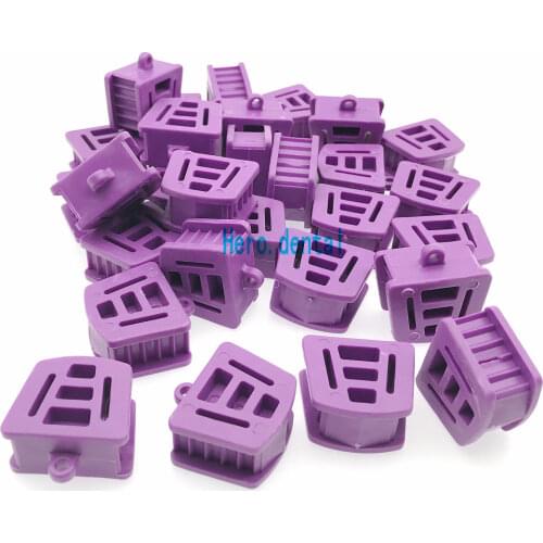 50 Pcs Dental Mouth Props Bite Blocks Tongue Piercing Silicone Purple Large Size