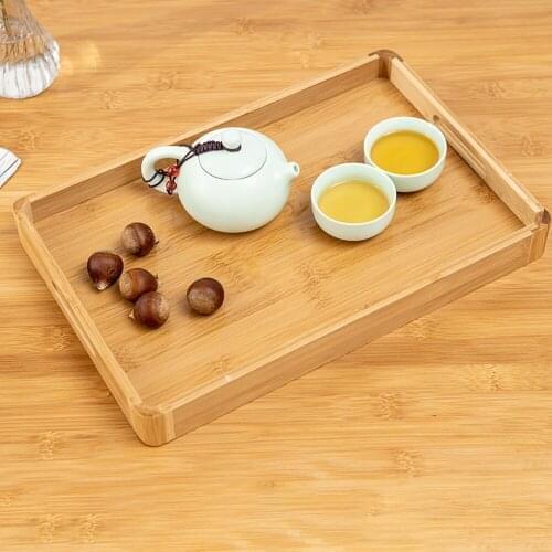 Bamboo Tea Tray Small Tray Pallets Home Hotel Restaurant Kitchen Tea Set Tray Fruit Baking Bamboo Tray Household Supplies
