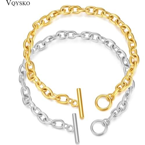 New 2021 Stainless Steel OT Buckle Bracelets For Women Men Jewelry Gifts Gold Silver Color Chain Bracelet Party Accessories