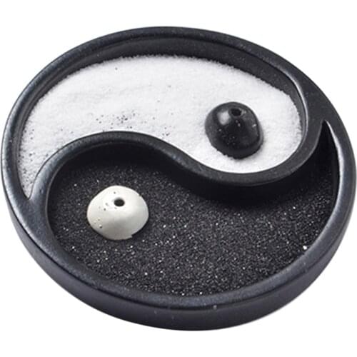 9.6cm Dia. Yin Yang Taiji Relaxing Meditation Desk Table Top Sand Tray