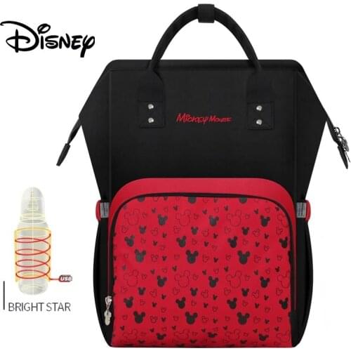 Disney Mickey Minnie diaper bag mommy bag wave point waterproof multifunctional large-capacity baby bottle thermal backpack