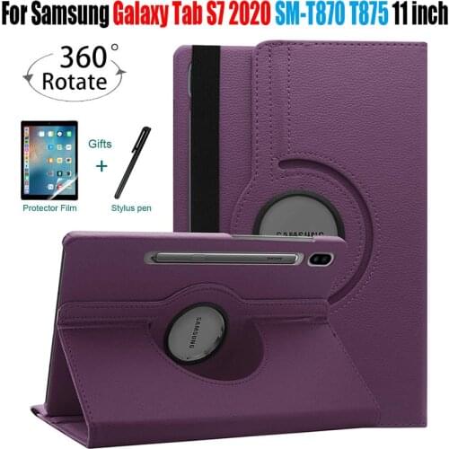 For Samsung Galaxy Tab S7 11 inch T870 T875 T876 SM-870 SM-T875 Tablet Case 360 Rotating Bracket Fold Stand Flip Leather Cover