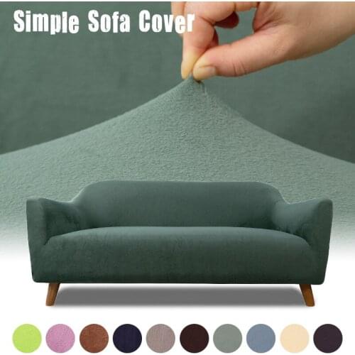 Velvet Plush Thicken Elastic Sofa Cover Universal Sectional Slipcover 1/2/3/4 seater Stretch Couch Cover for Living Room