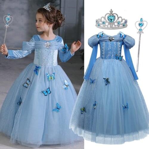 Carnival Cosplay Costume Little Girl Birthday Gown Carnival Party Princess Disguise Kid Princess Frocks Halloween Clothes