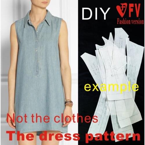 Clothing DIY The dress Dresses Sewing Pattern cutting drawing Womens Dress Sewing Template BLQ-71