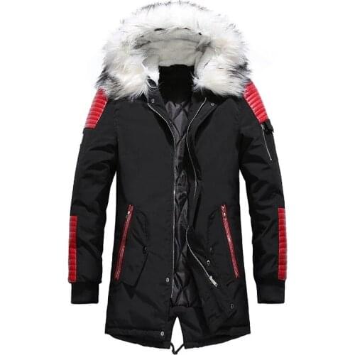 Winter Hiking Jackets Men Windproof Thick Warm Down Cotton Hooded Coat With Wool Fur collar Outdoor Camping Trekking Windbreaker