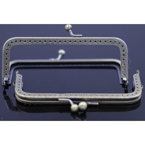 Bronze Tone Square Rectangle Metal Purse Frame Handbag Kiss Clasp 12.5cm Clutch Lock Handle Luggage Bag Hardware Accessories