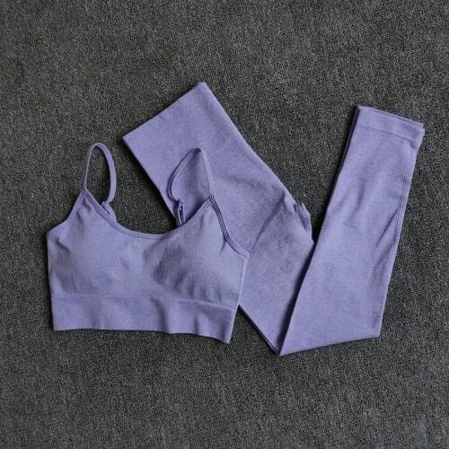 Yoga Set Fitness Clothing Sportswear High Waist Women Gym Leggings Tights Padded Push-up Seamless Sports Bra+Pants Sports Suits