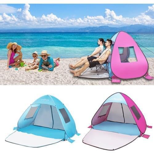 Summer Beach Tent Quick Automatic Pop Up Awnings Tent UV Protective Sun Shelter Waterproof Outdoor Camping Tent Set Portable