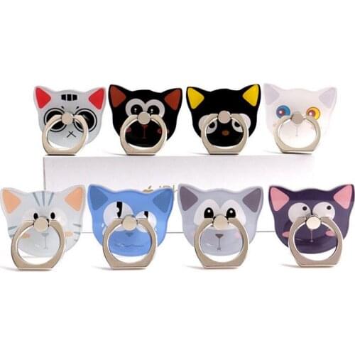 Hot Sales Universal Metal Finger Ring Holder mobile phone holder Lovely Cartoon Cat Phone Stand Support Phone Ring