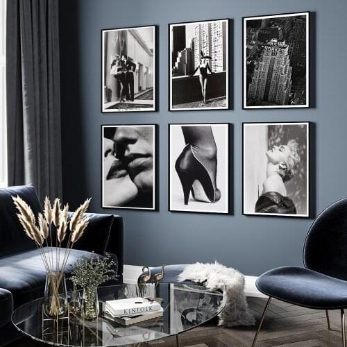 Fashion Poster New Yorker Building Canvas Helmut Newton Black White Posters And Prints Modern Wall Art Pictures For Living Room