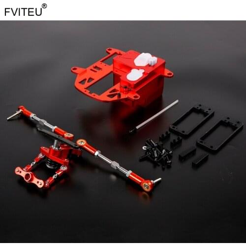 FVITEU CNC Alloy Electronics Case Symmetric Steering Gear kits for 1/5 HPI Baja 5B SS 5T 5SC Rovan King Motor