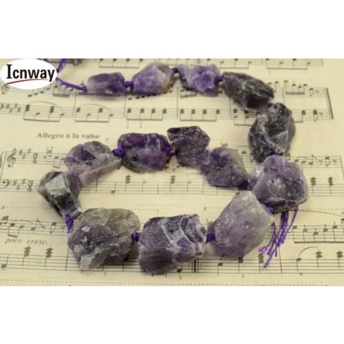 Natural irregular raw purple crystal 17*18-21*28mm 15inches DIY bracelet necklace earrings making jewelry craft handmade