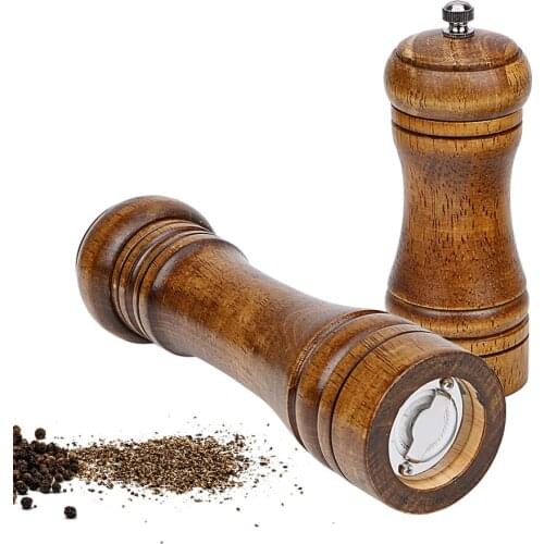 NICEYARD Kitchen Accessories Solid Wood Spice Mill Cooking Tools with Strong Adjustable Ceramic Grinder Salt Cumin Pepper Mill
