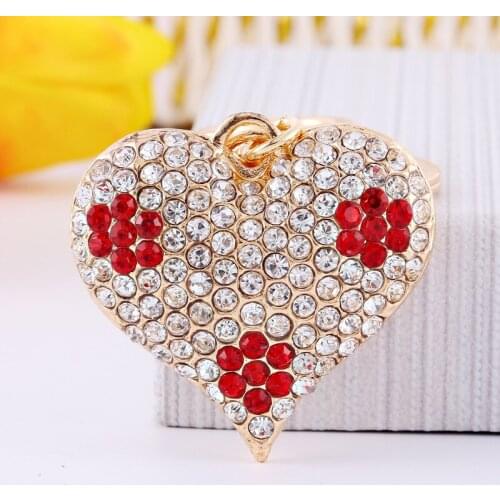 New Fashion Metal Crystal Alloy Heart Keychain Plum Crown Keychain