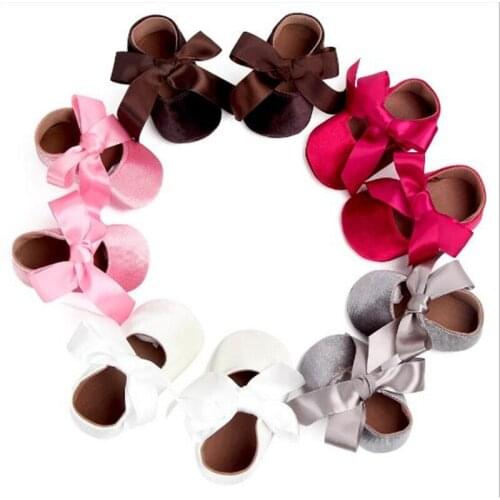 Lovely Ribbon Baby Girl Shoes Antislip First Walkers Infants Princess Shoes