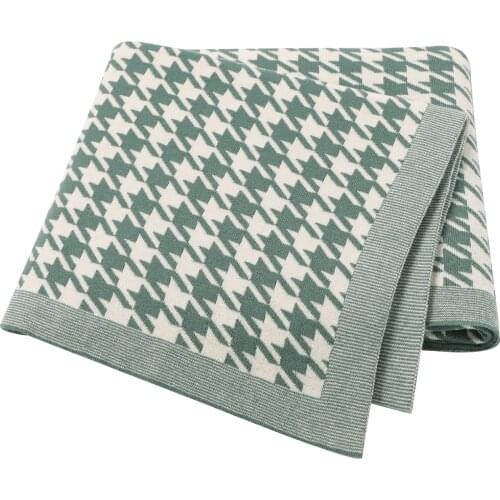 Baby Blanket Knitted Newborn Boys Girls Cotton Swaddle Wrap Super Soft Toddler Infant Bedding Sofa Stroller Plaid Quilt 100*80CM