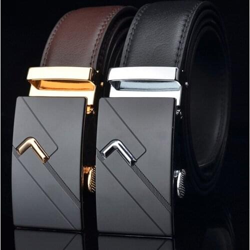 Hot-selling belt Mens business leather belt Two-layer cowhide belt Young and middle-aged wild trendy belt
