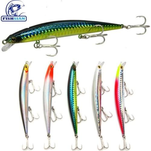 FISHSIAN Minnow Lure Fishing Lures Weights 11g Bass Fishing Topwater Lure Fish Bait Articulos De Pesca Isca Artificial Fake Fish