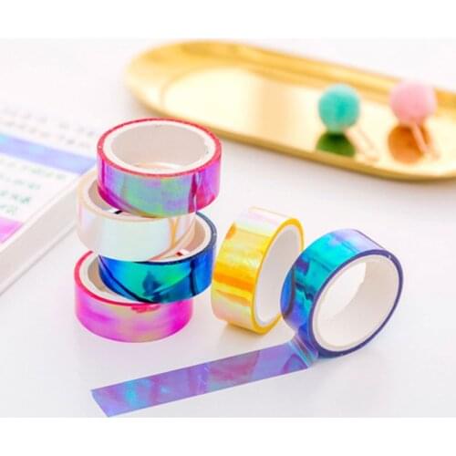 DIY Laser Glitter Washi Tape Decorative Adhesive Masking Scrapbooking Girl Album Stationery Tape stationery stickers photo Diary